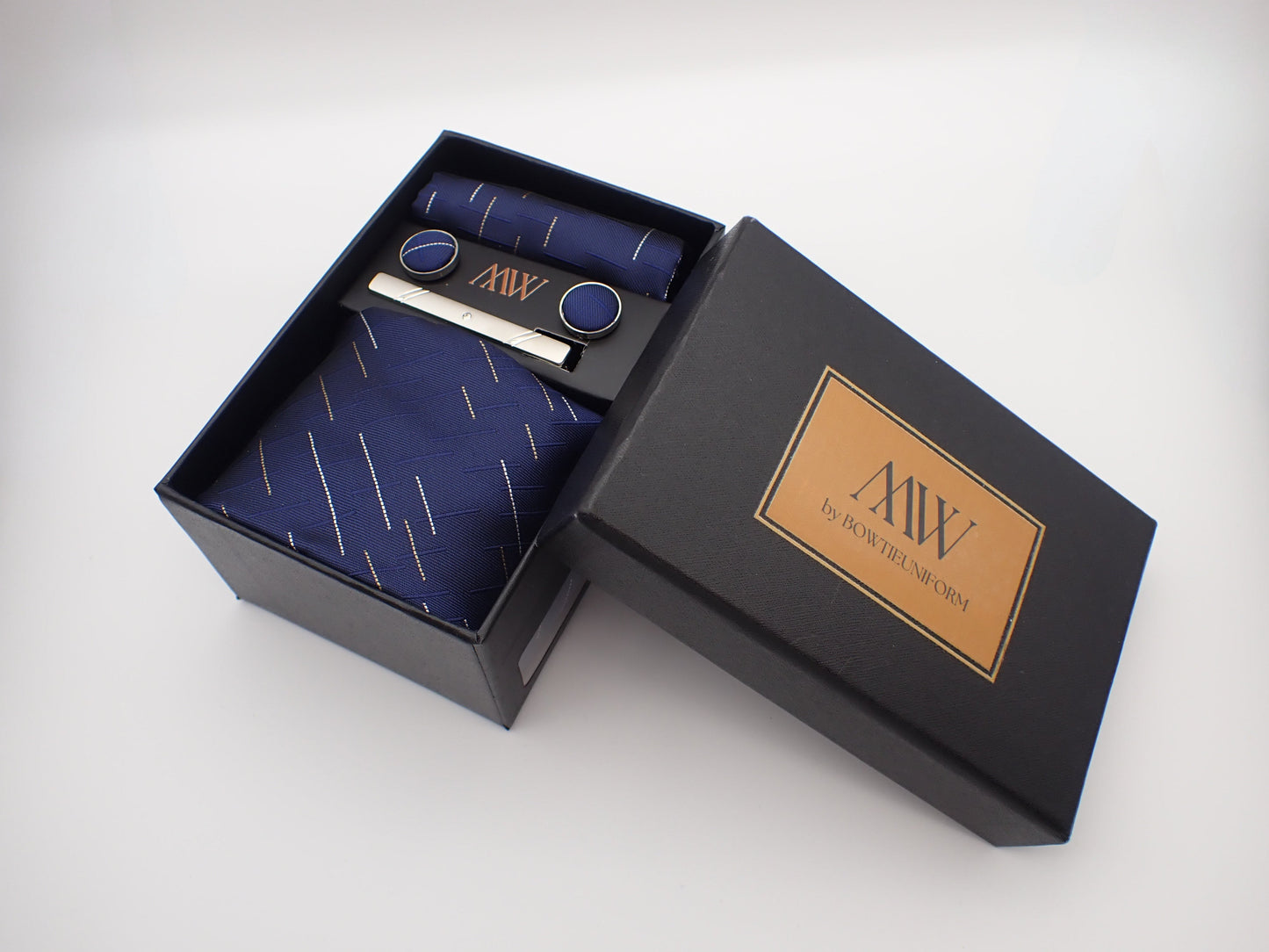 Meteor Pattern Blue Necktie Set / Pocket Square Tie Bowtie Cufflinks Set / Wedding Tie / Tie Clips / Gift for him Mens Groomsmen Gift