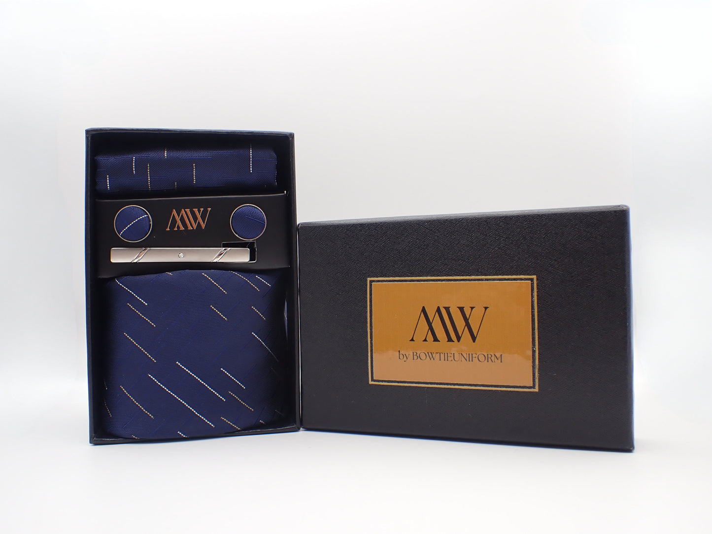 Meteor Pattern Blue Necktie Set / Pocket Square Tie Bowtie Cufflinks Set / Wedding Tie / Tie Clips / Gift for him Mens Groomsmen Gift