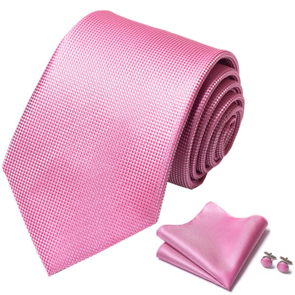 Light Pink Bowtie Set for Groom/ Name Card Pocket Square Tie Bowtie Cufflinks Set / Wedding Tie / Tie Clips / Gift for Best Men