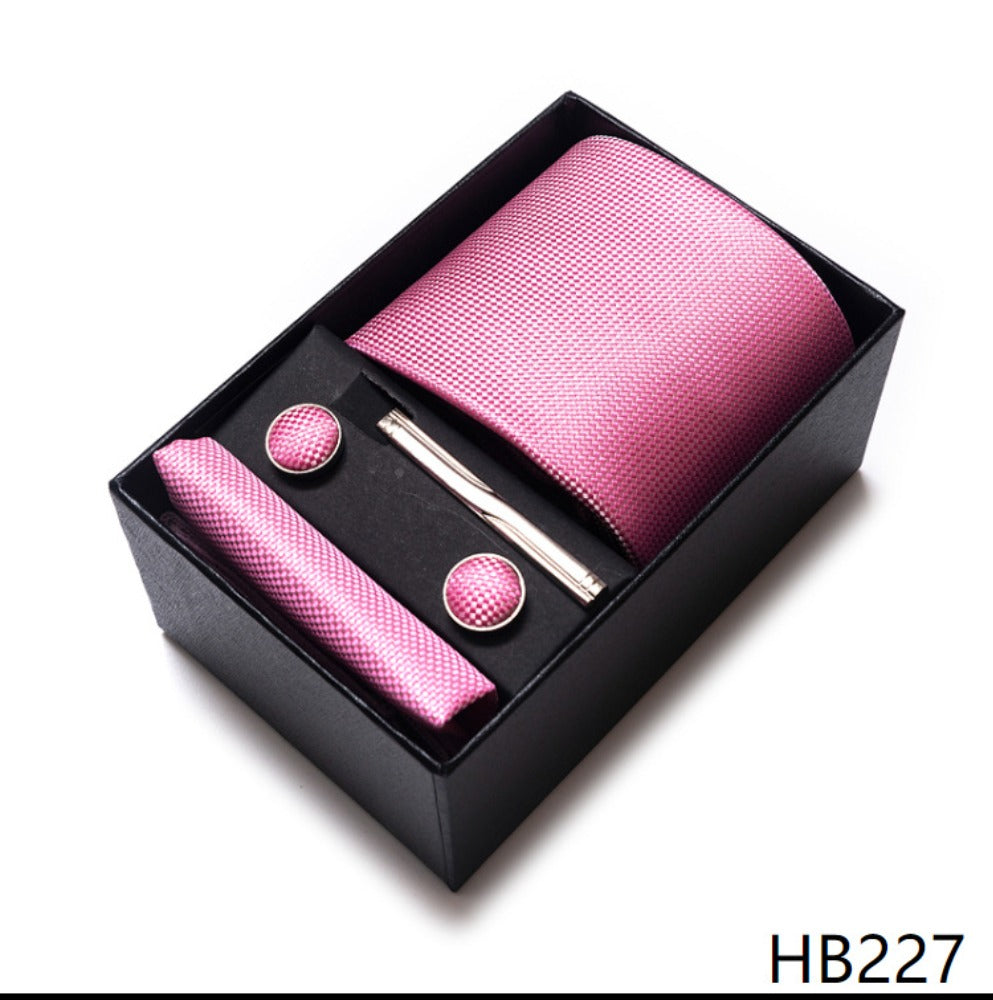 Light Pink Bowtie Set for Groom/ Name Card Pocket Square Tie Bowtie Cufflinks Set / Wedding Tie / Tie Clips / Gift for Best Men