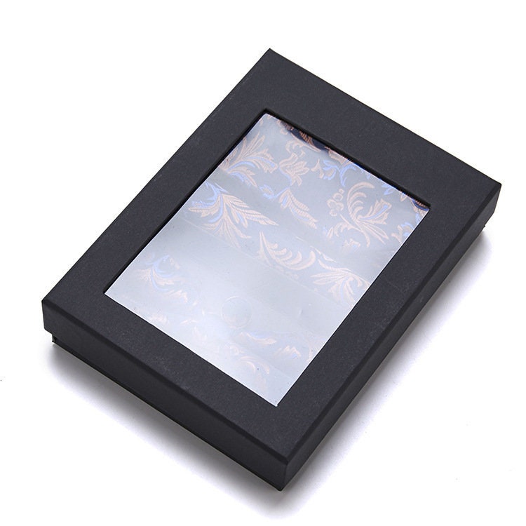 Gold Square Pattern Tie Set / Pocket Square, Bowtie, Tie Clip, Cufflinks / Gift for Him / Wedding Groomsmen Gift / Men's Present / Box